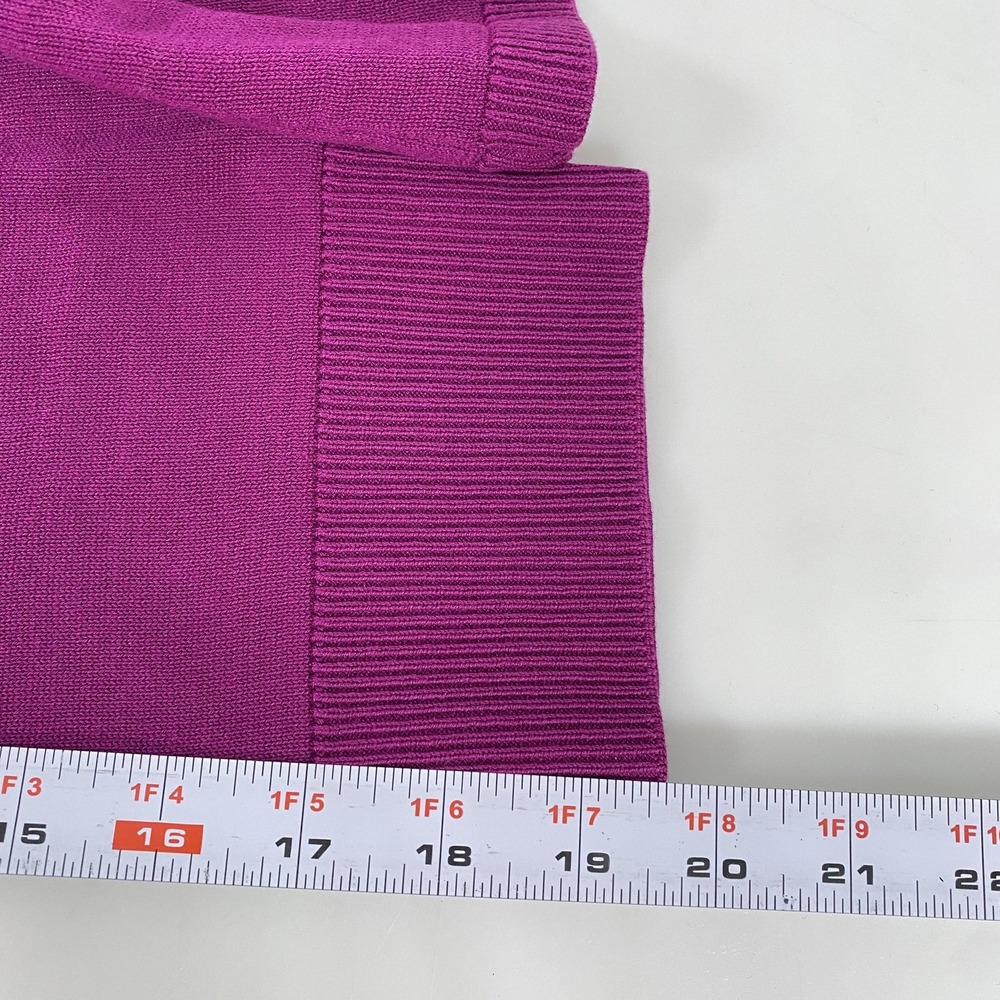 Coldwater Creek Sweater Cardigan Womens 1X Purple Silk Cotton 3/4 Sleeve Career - Picture 9 of 11